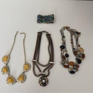 Chico’s & Ann Taylor Statement Jewelry Bundle - (3 necklaces and 1 bracelet)